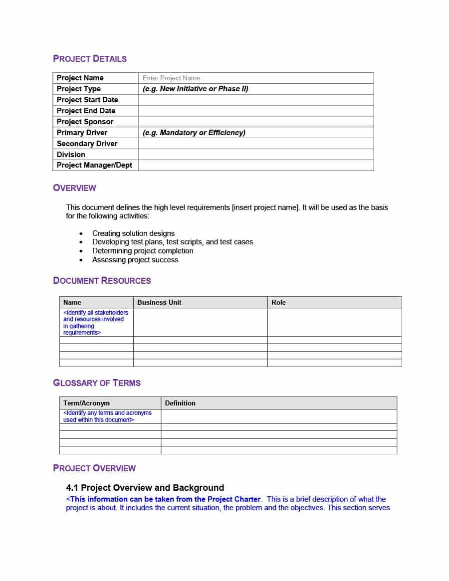 40+ Simple Business Requirements Document Templates ᐅ In Report Requirements Document Template