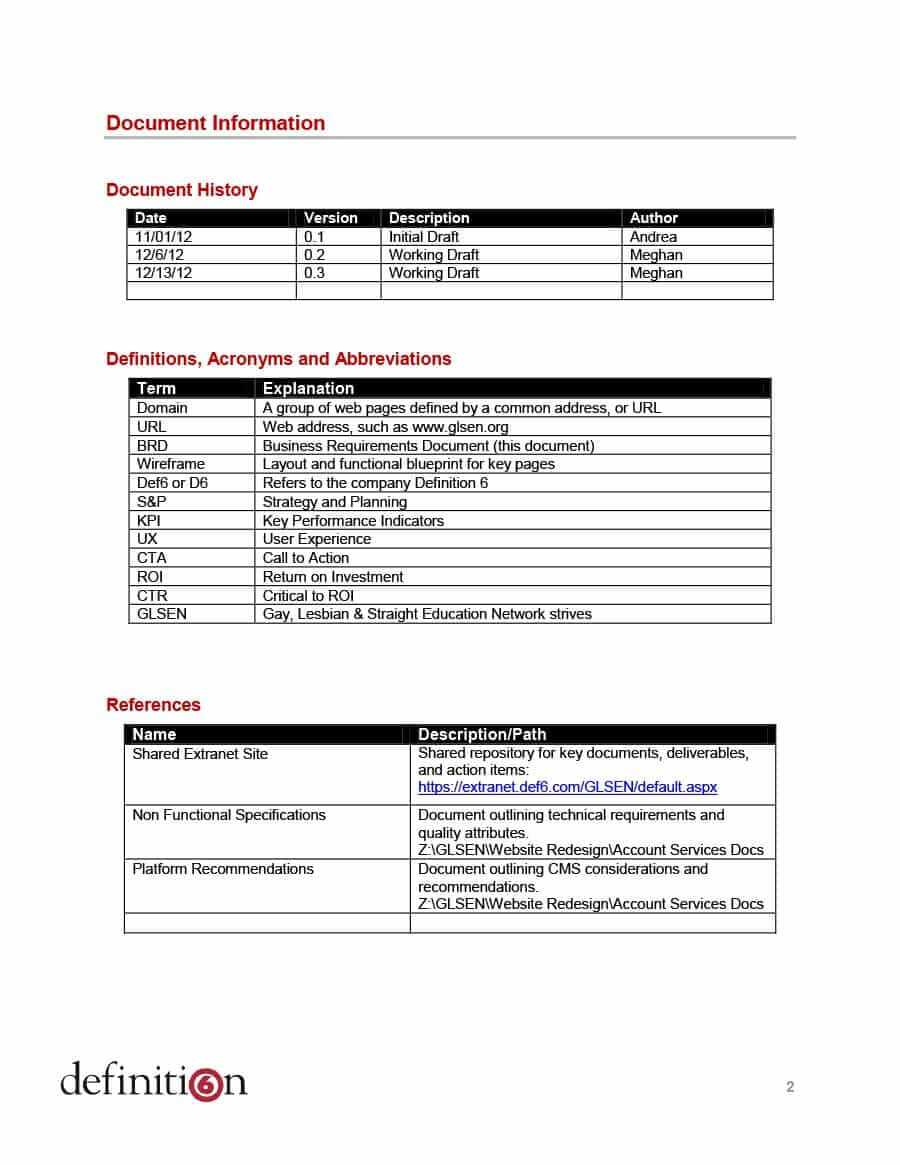 40+ Simple Business Requirements Document Templates ᐅ Regarding Report Specification Template