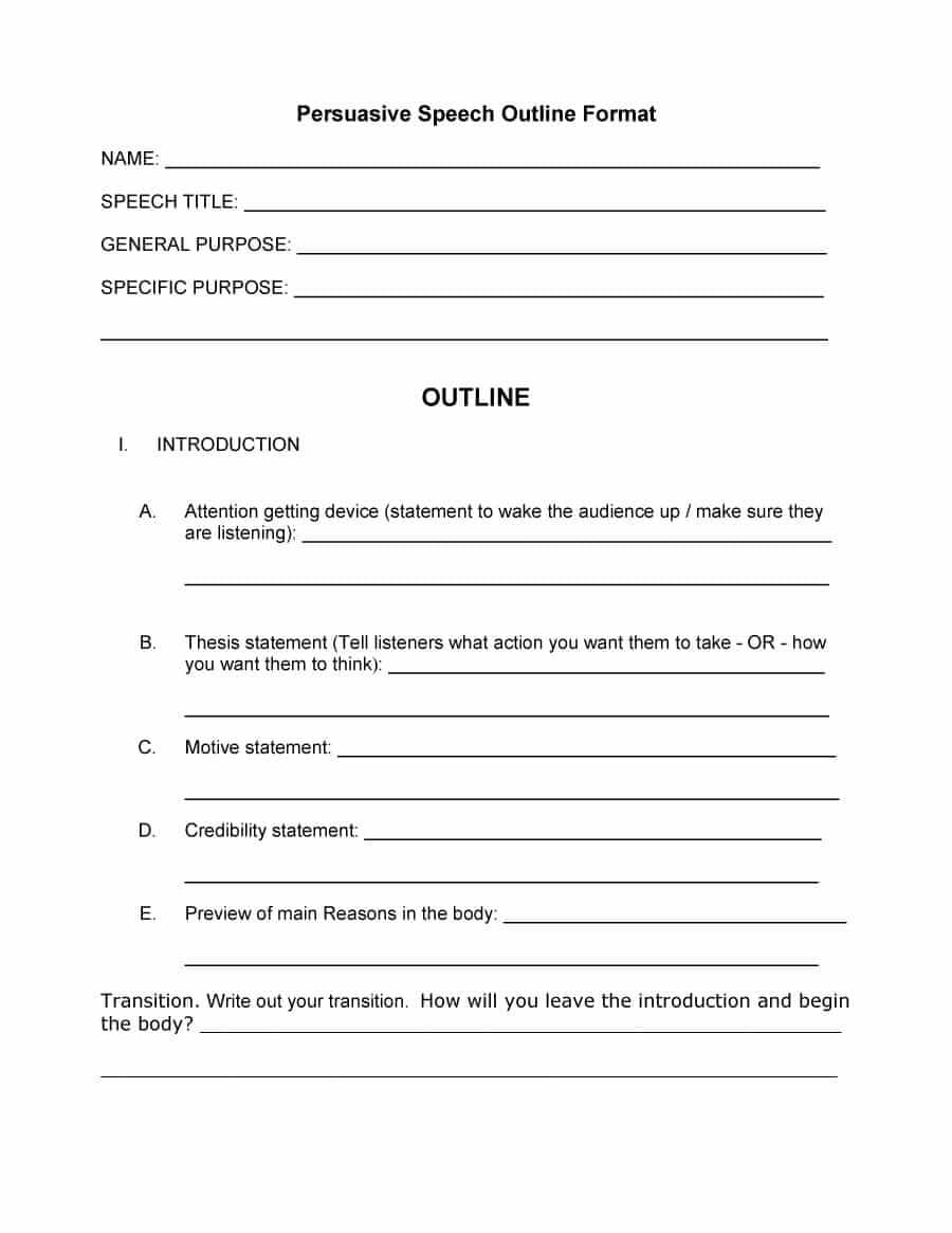 43 Informative Speech Outline Templates & Examples Regarding Speech Outline Template Word