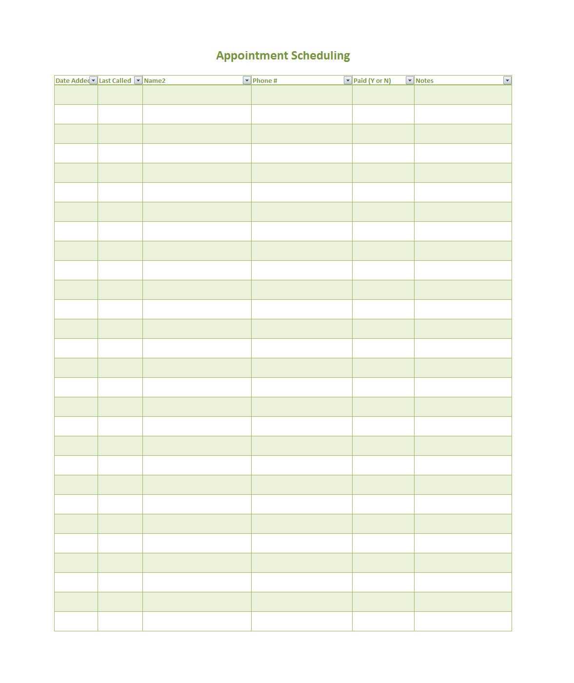 45 Printable Appointment Schedule Templates [& Appointment Within Appointment Sheet Template Word