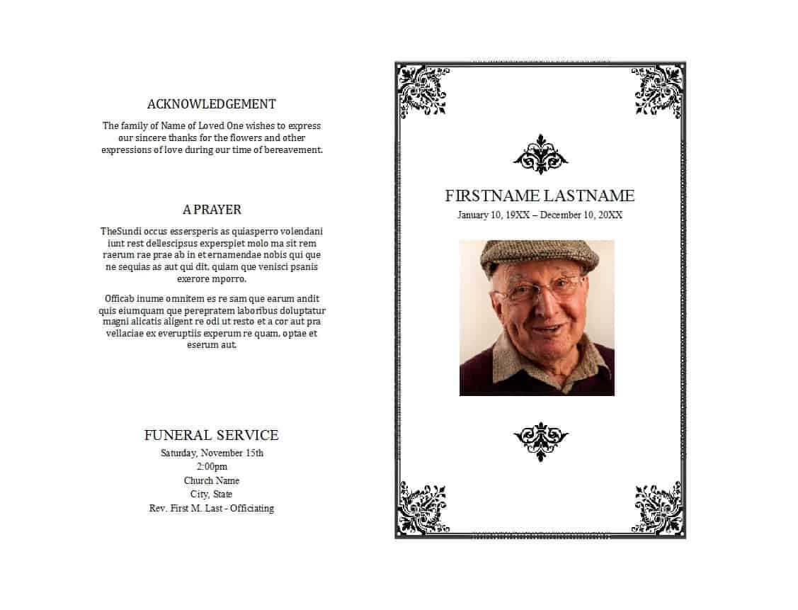 47 Free Funeral Program Templates (In Word Format) ᐅ Regarding Memorial Brochure Template