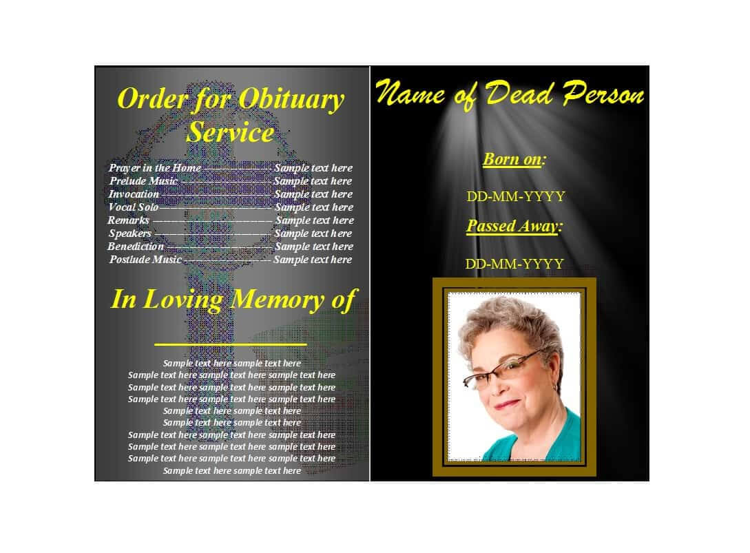 47 Free Funeral Program Templates (In Word Format) ᐅ With Memorial Brochure Template