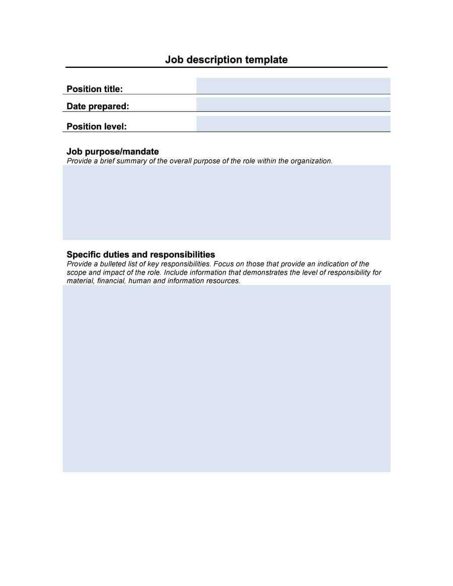 47 Job Description Templates & Examples ᐅ Template Lab Throughout Job Descriptions Template Word