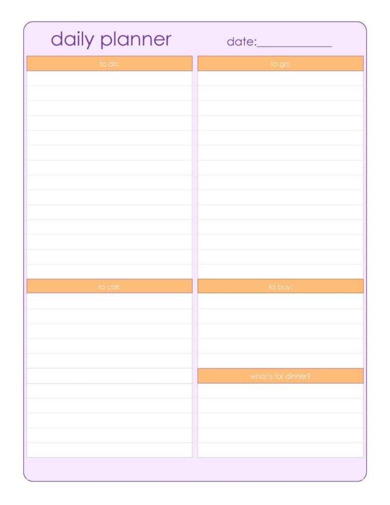 editable daily schedule template free