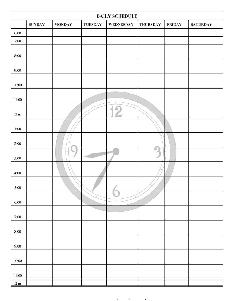 47 Printable Daily Planner Templates (Free In Word/excel/pdf) Inside Printable Blank Daily Schedule Template