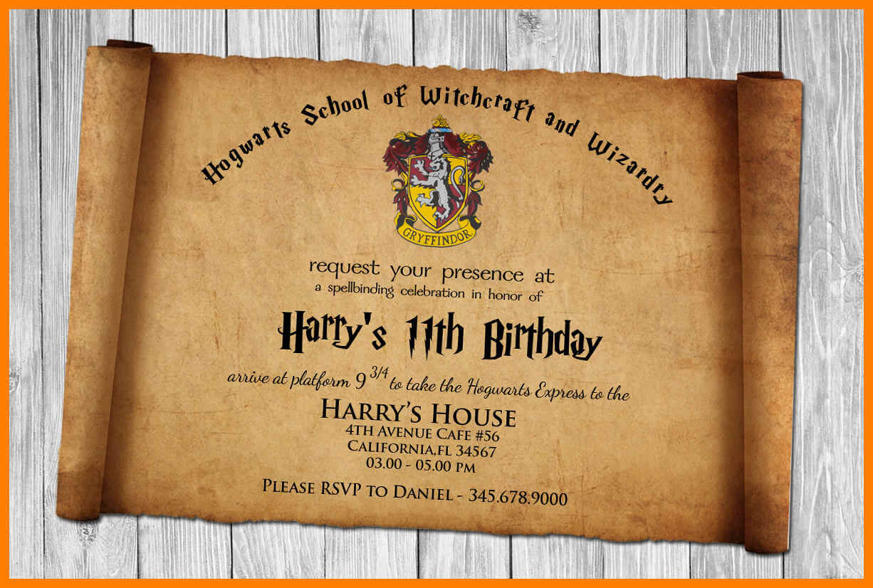 5+ Free Harry Potter Invitation Templates | 952 Limos In Harry Potter Certificate Template