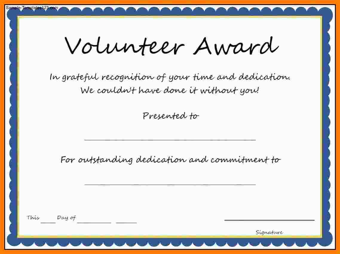 5+ Free Volunteer Certificates | Marlows Jewellers Within Volunteer Of The Year Certificate Template