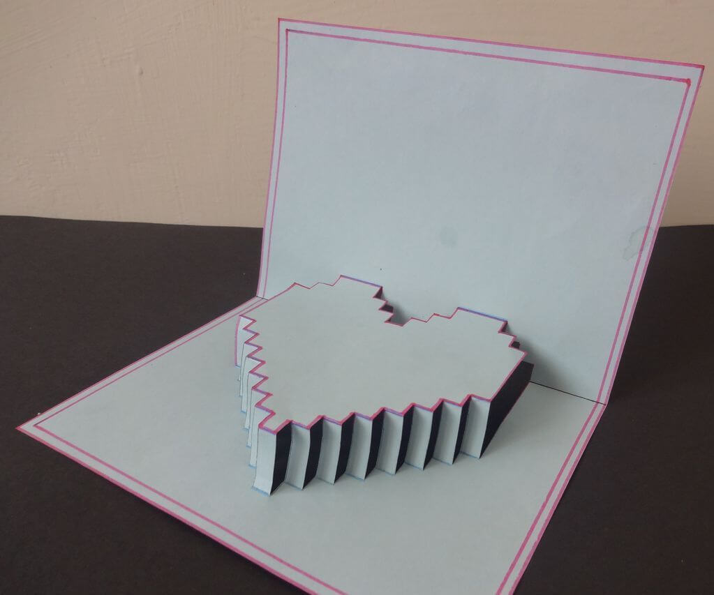 5 Minute Pop Up Pixelelated Heart Card : 4 Steps – Instructables Pertaining To Pixel Heart Pop Up Card Template