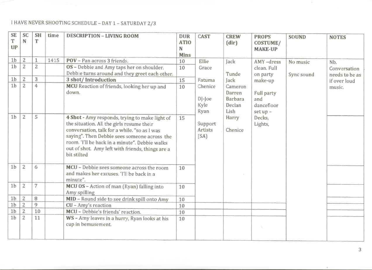 5+ Shooting Schedule Templates – Word Excel Templates Pertaining To Shooting Script Template Word