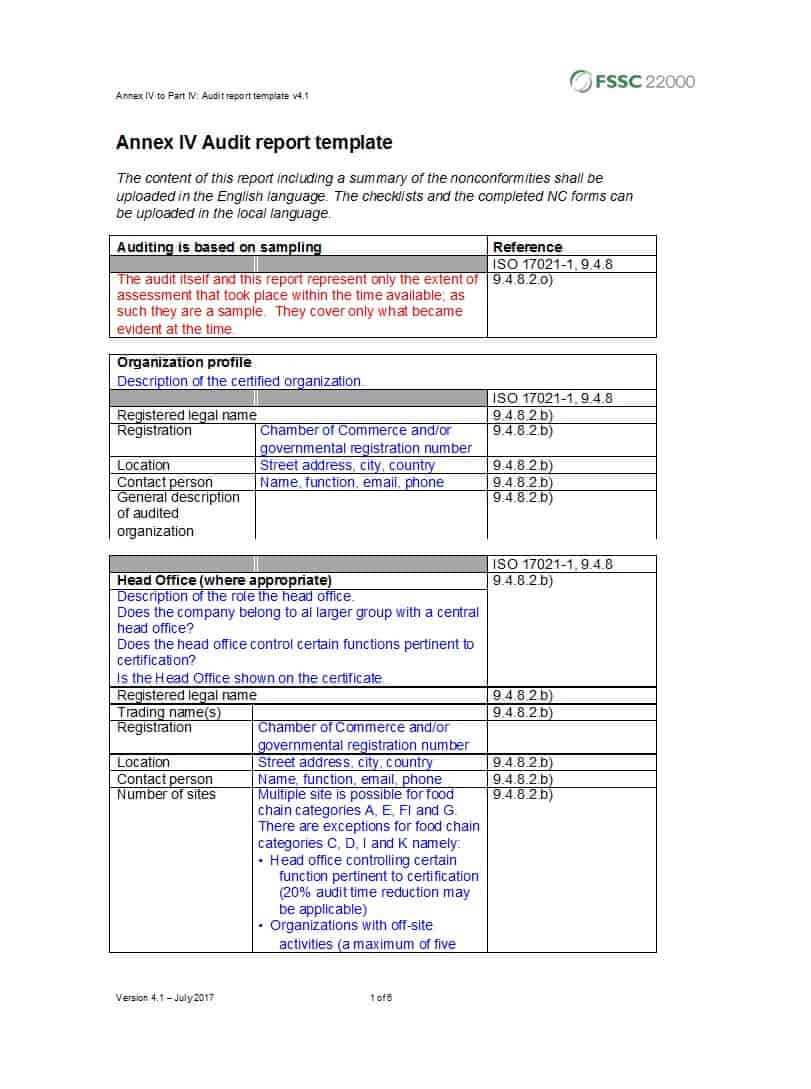 50 Free Audit Report Templates (Internal Audit Reports) ᐅ Pertaining To It Audit Report Template Word