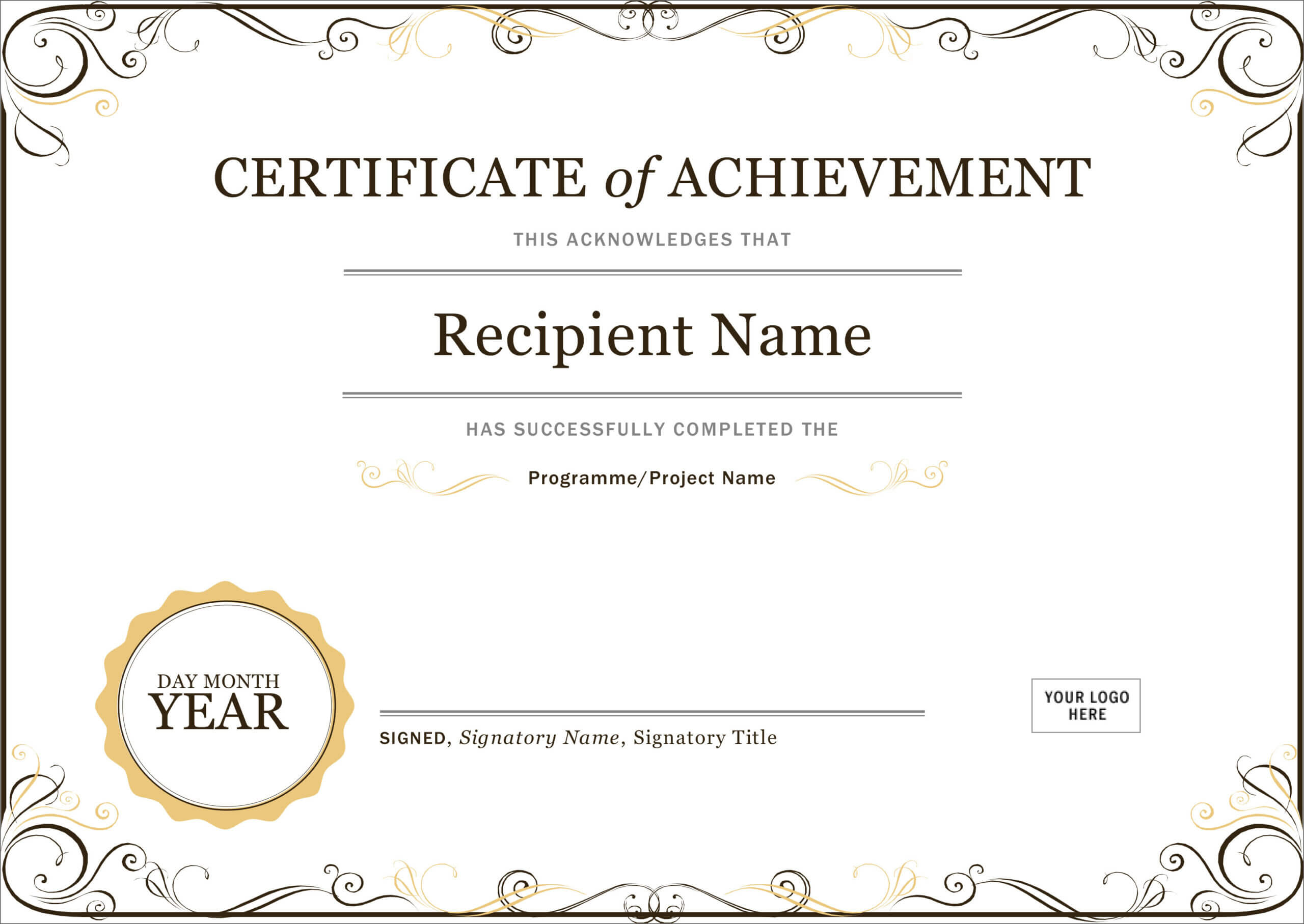 50 Free Creative Blank Certificate Templates In Psd In Blank Certificate Of Achievement Template