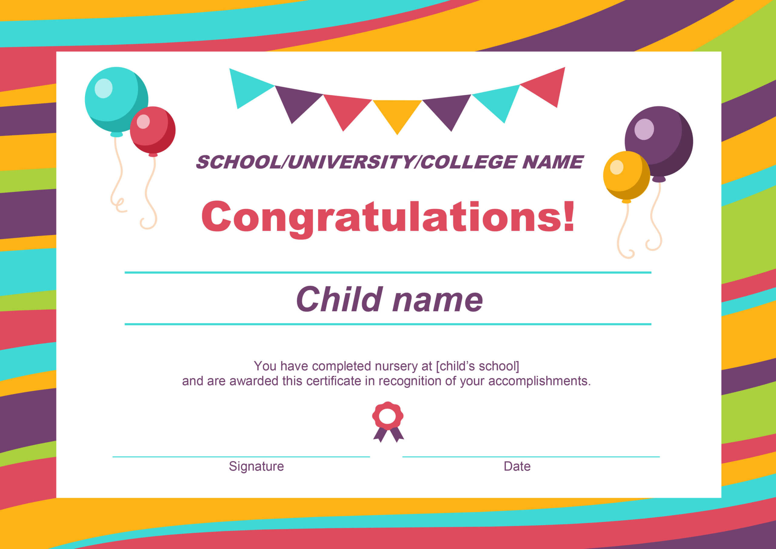 50 Free Creative Blank Certificate Templates In Psd With Certificate Of Achievement Template For Kids