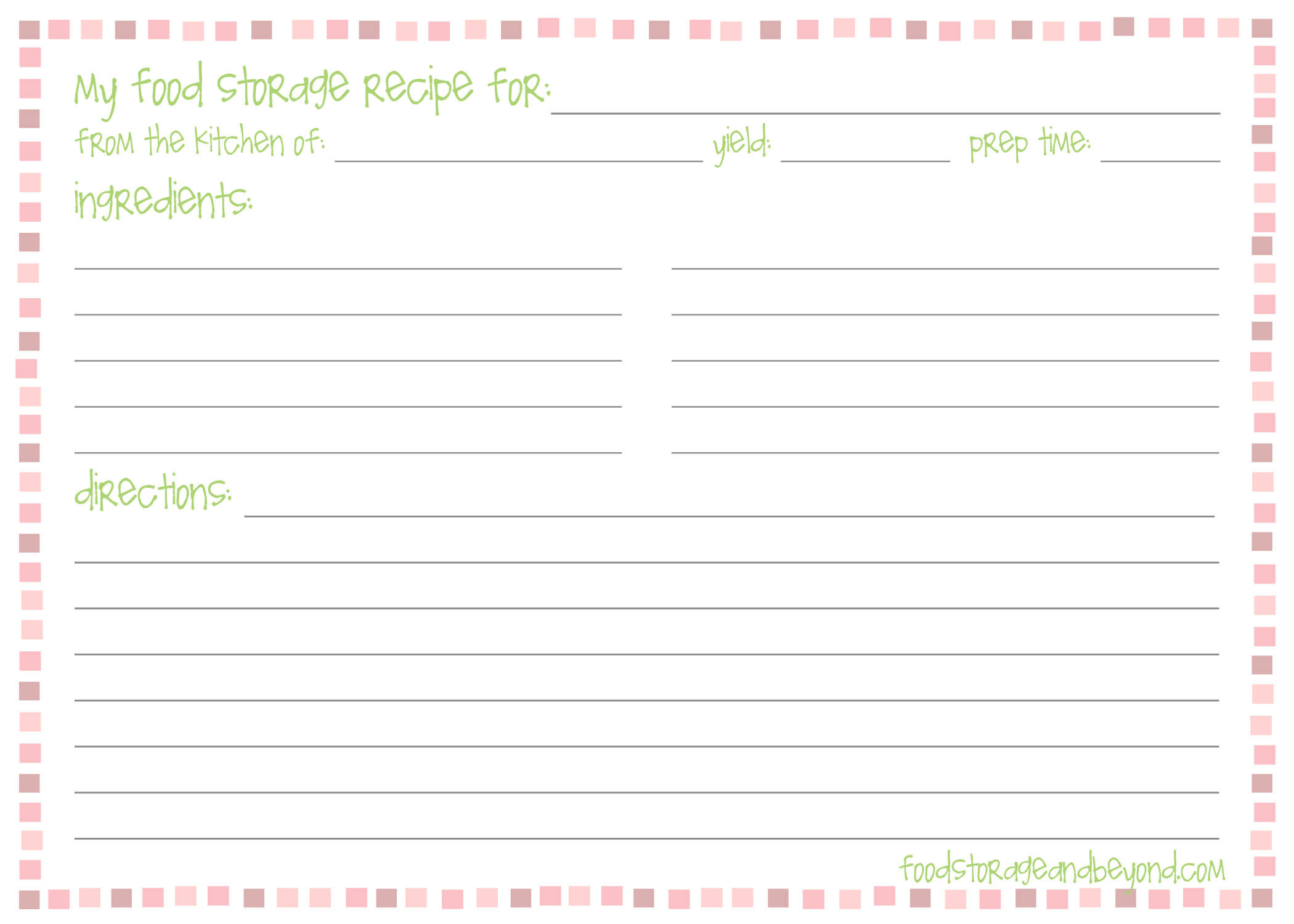 5X7 Recipe Card Template For Word – Bolan.horizonconsulting.co Throughout Fillable Recipe Card Template
