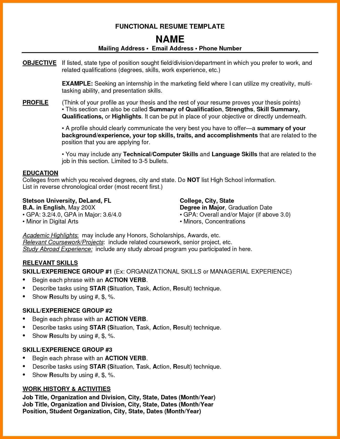 6+ Combination Resume Sample Pdf | Letter Adress Inside Combination Resume Template Word