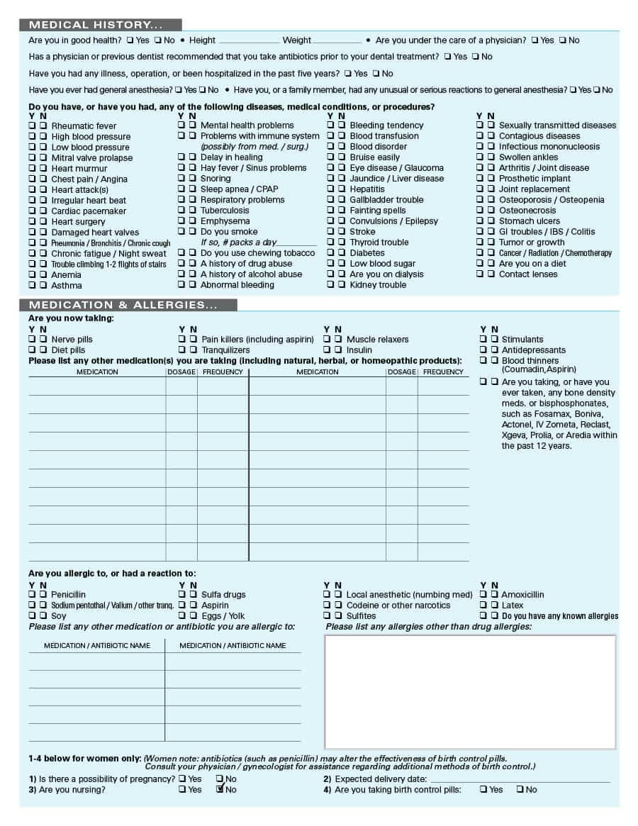 67 Medical History Forms [Word, Pdf] – Printable Templates Intended For Med Cards Template
