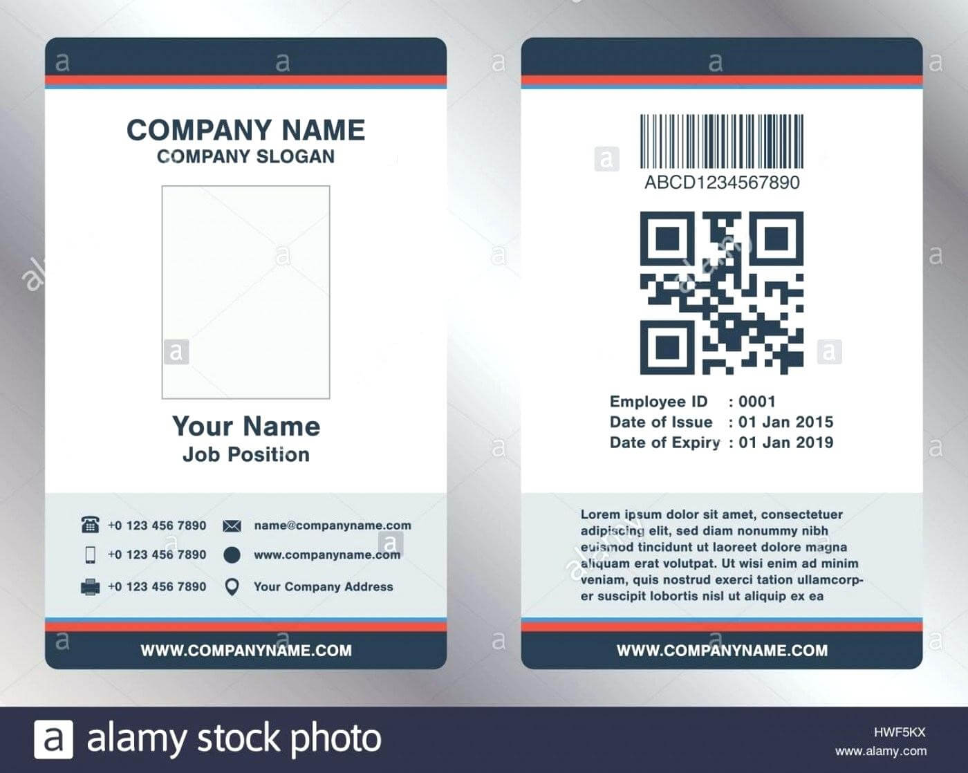 6E5 Sample Employee Id Card Template Employee Template And Inside Sample Of Id Card Template