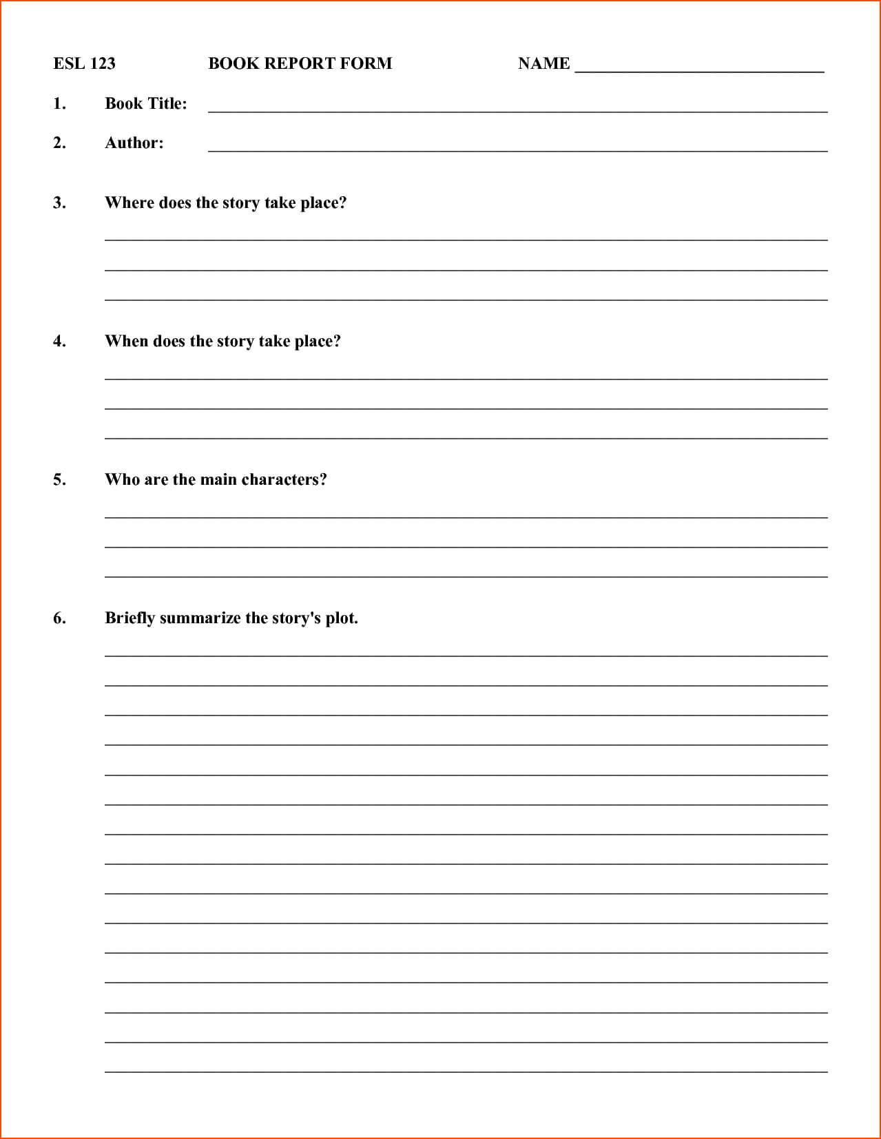 7+ Book Report Templates – Bookletemplate For Story Report Template