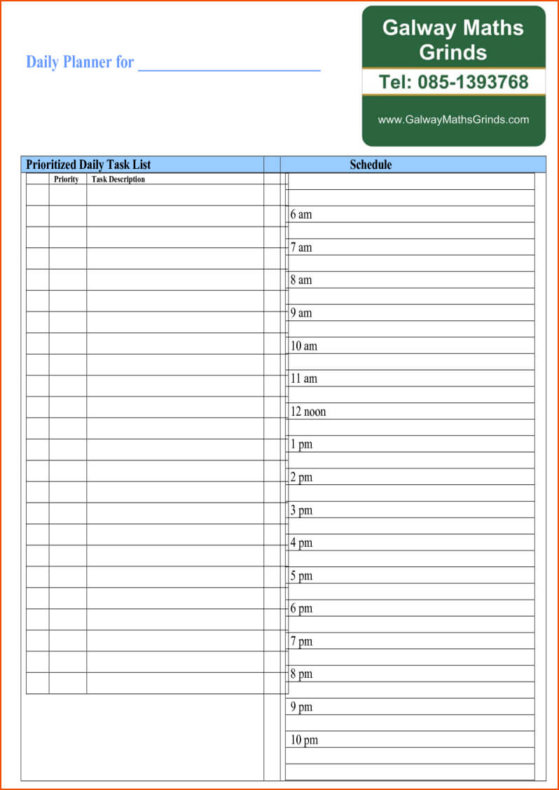7+ Daily Planner Template Word – Bookletemplate Pertaining To Blank Table Of Contents Template