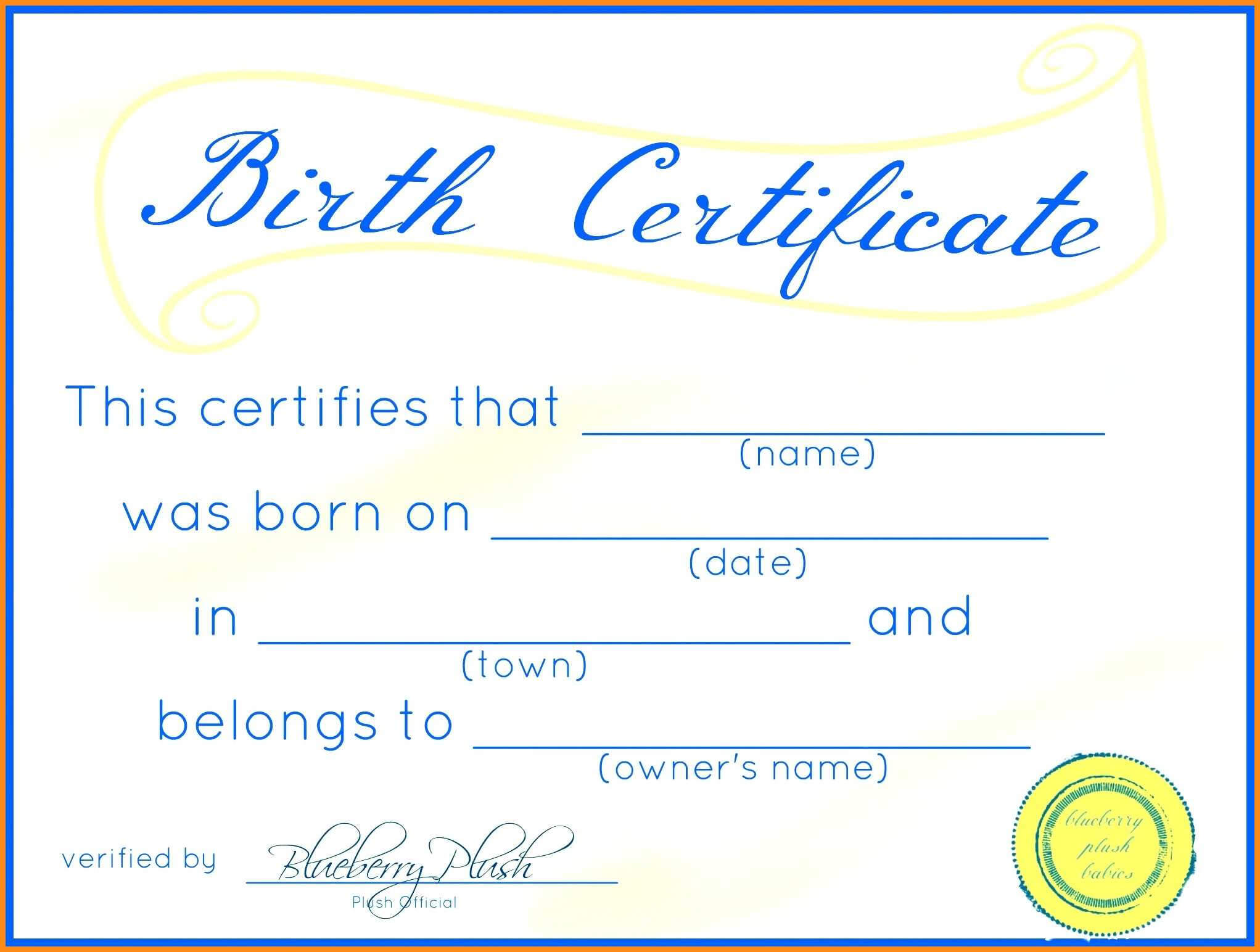 7+ Downloadable Birth Certificate | Odr2017 Inside Birth Certificate Template For Microsoft Word