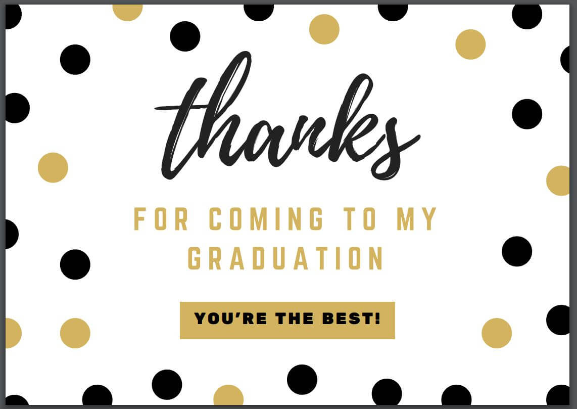 7 Free, Printable Graduation Thank You Cards Pertaining To Sorry You Re Leaving Card Template