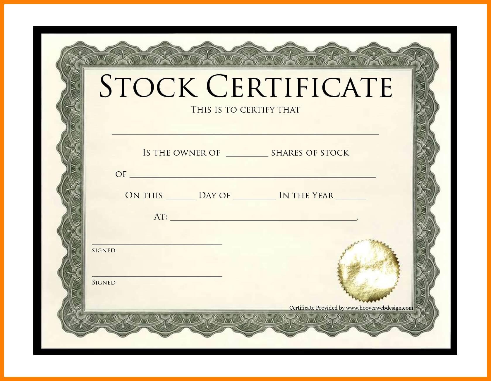 7+ Free Stock Certificate Templates Microsoft Word | Marlows Throughout Template Of Share Certificate