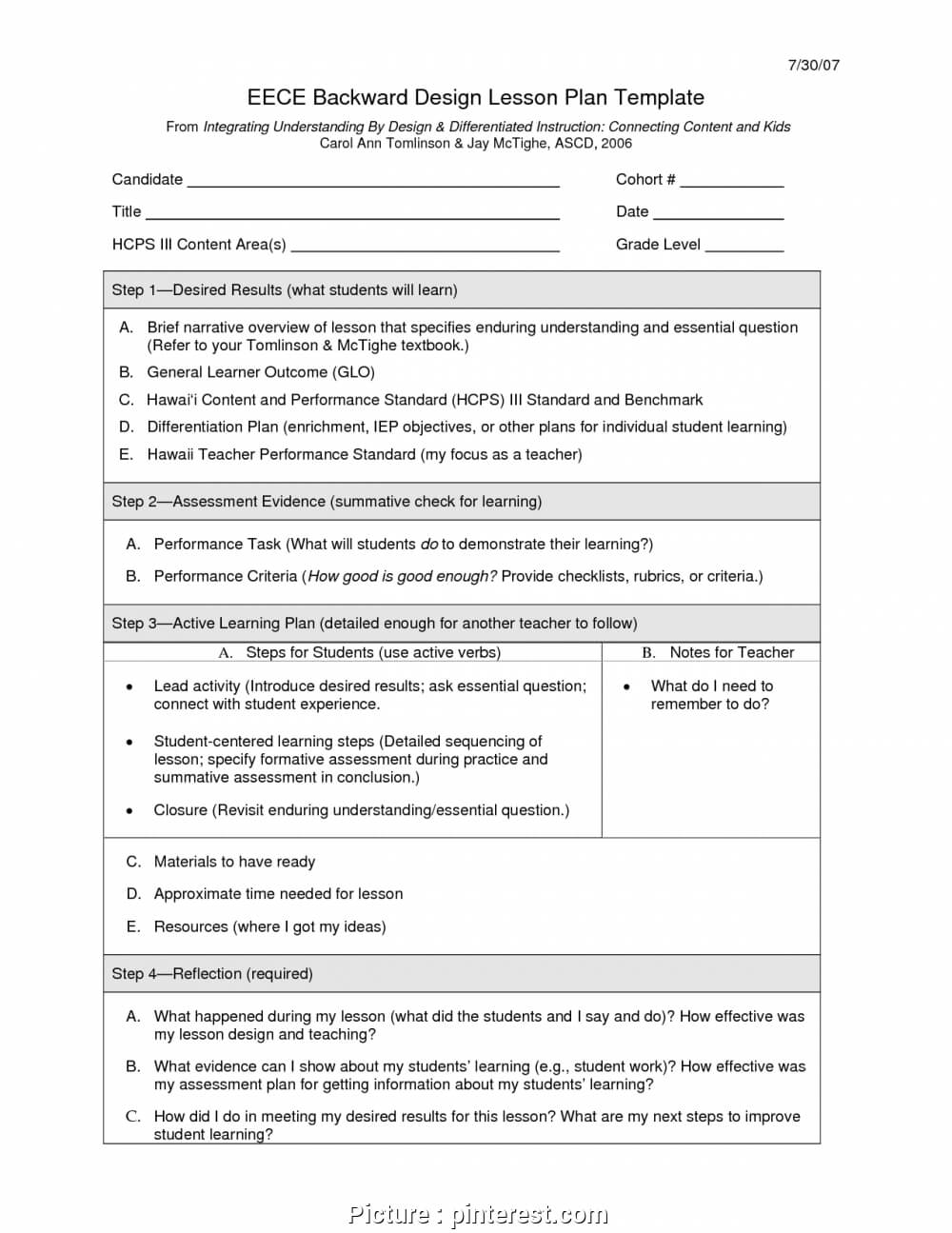7 Step Lesson Plans – Yatay.horizonconsulting.co Inside Madeline Hunter Lesson Plan Template Blank