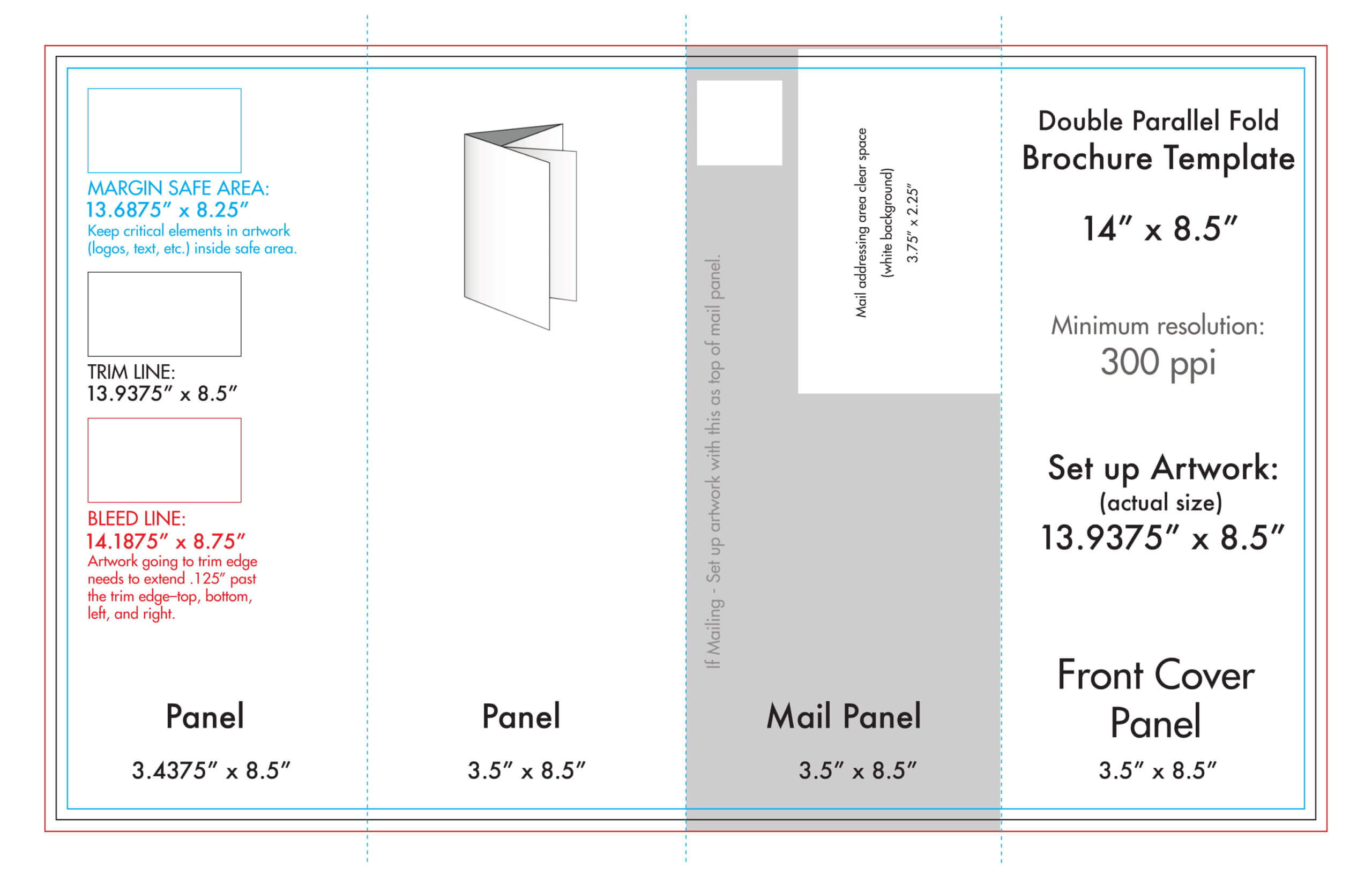 8.5" X 14" Double Parallel Brochure Template – U.s. Press Inside Brochure Rubric Template