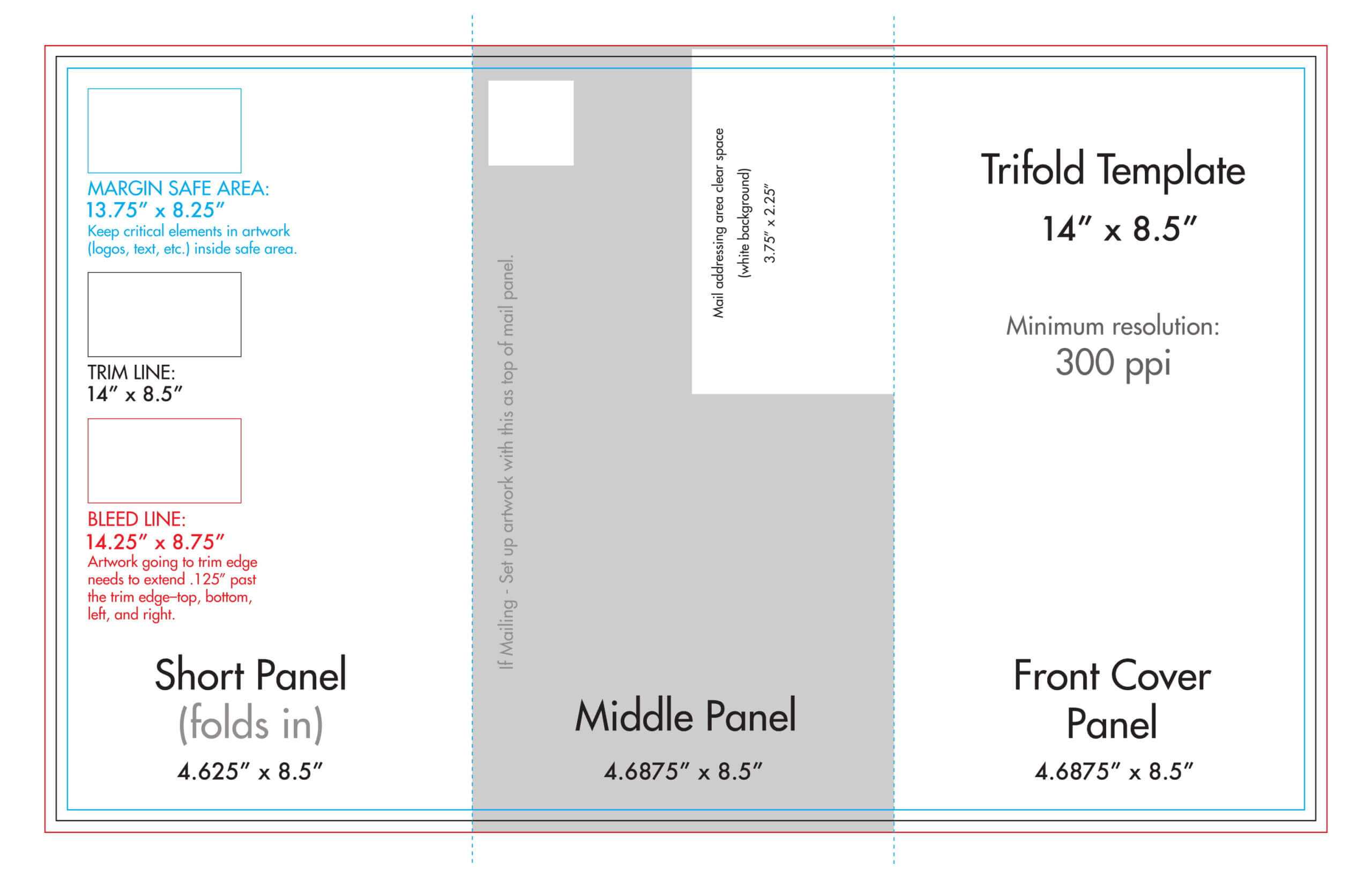 8.5" X 14" Tri Fold Brochure Template - U.s. Press In 6 Sided Brochure Template