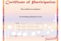 8+ Free Choir Certificate Of Participation Templates - Pdf with regard to Choir Certificate Template