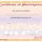 8+ Free Choir Certificate Of Participation Templates - Pdf with regard to Choir Certificate Template