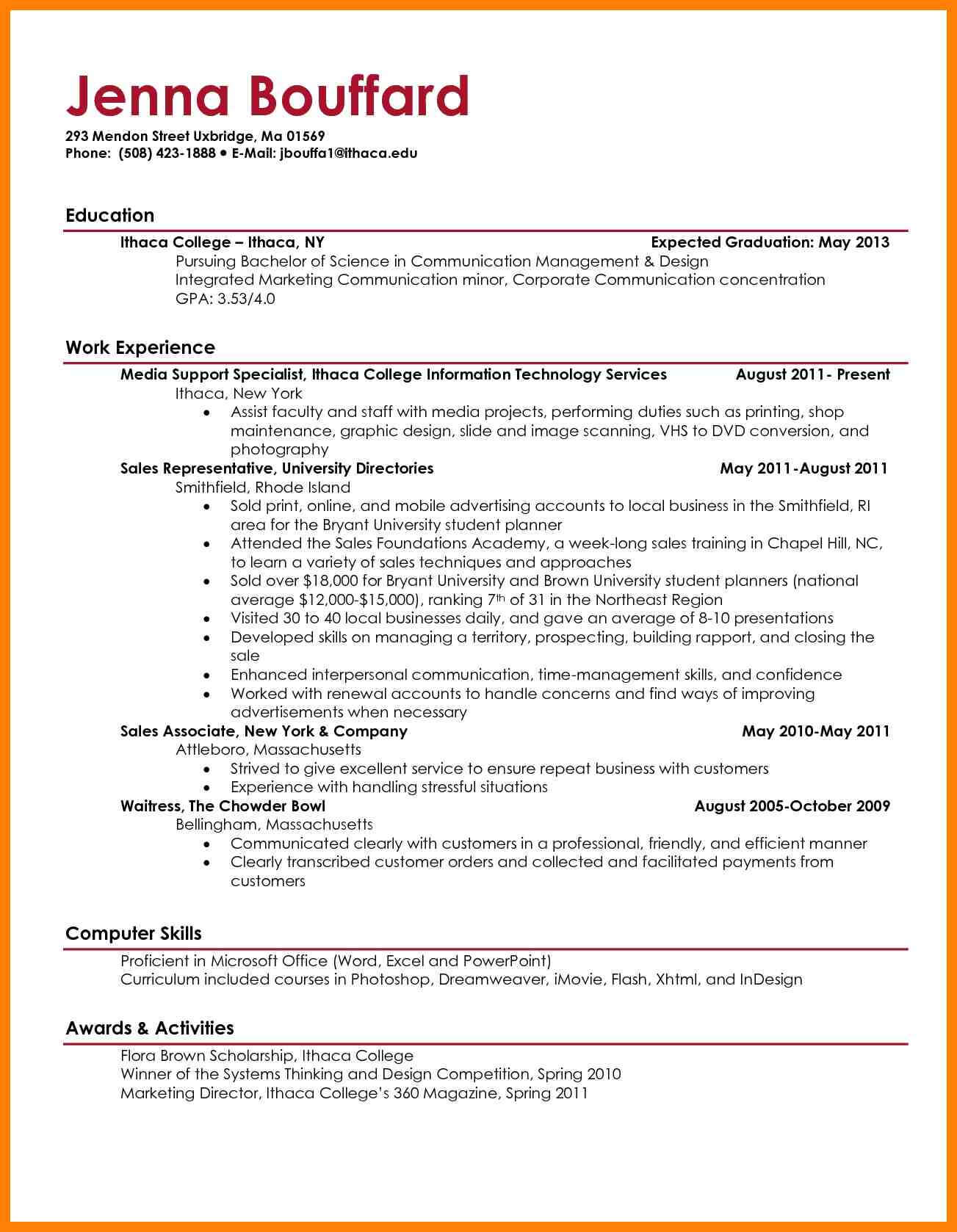 9+ Best Student Resume Format | Writing A Memo Within College Student Resume Template Microsoft Word