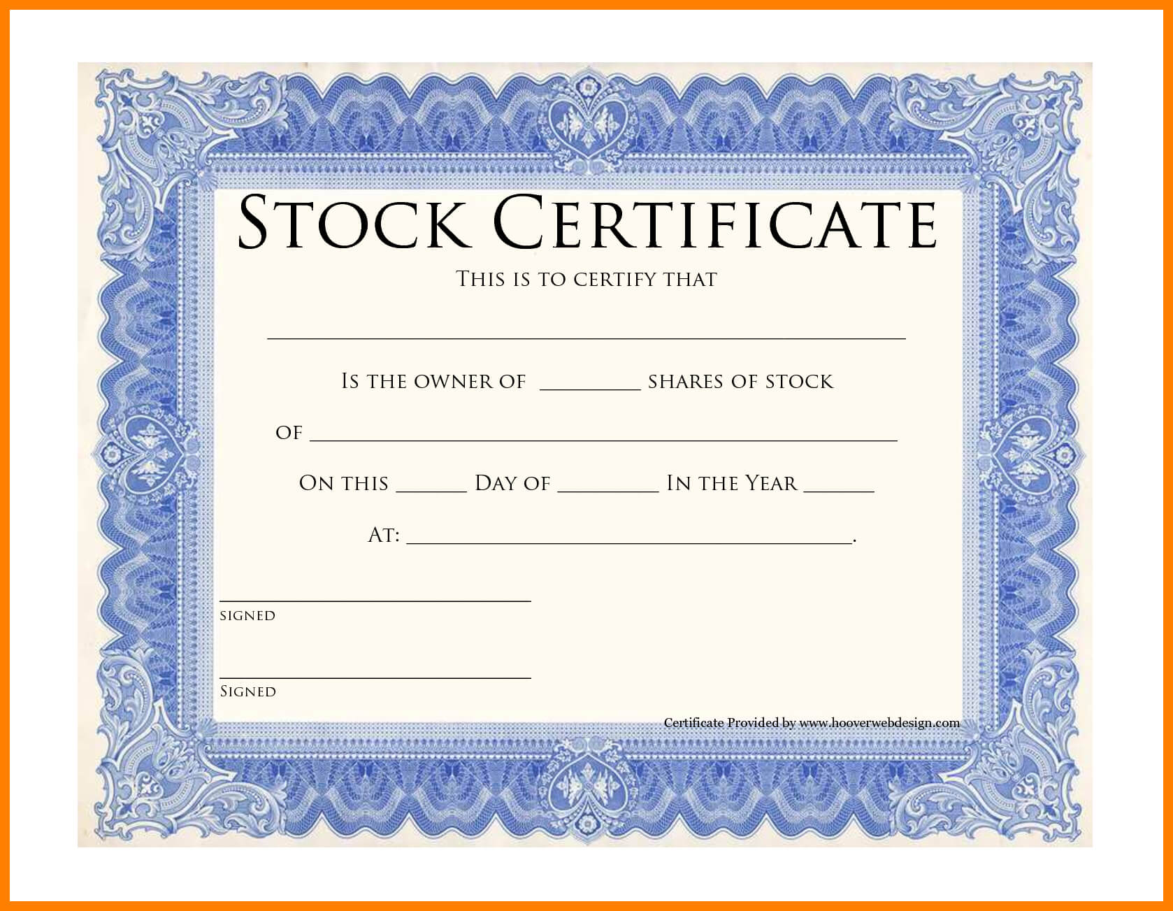 9+ Free Stock Certificate Template Word | Marlows Jewellers Throughout Stock Certificate Template Word