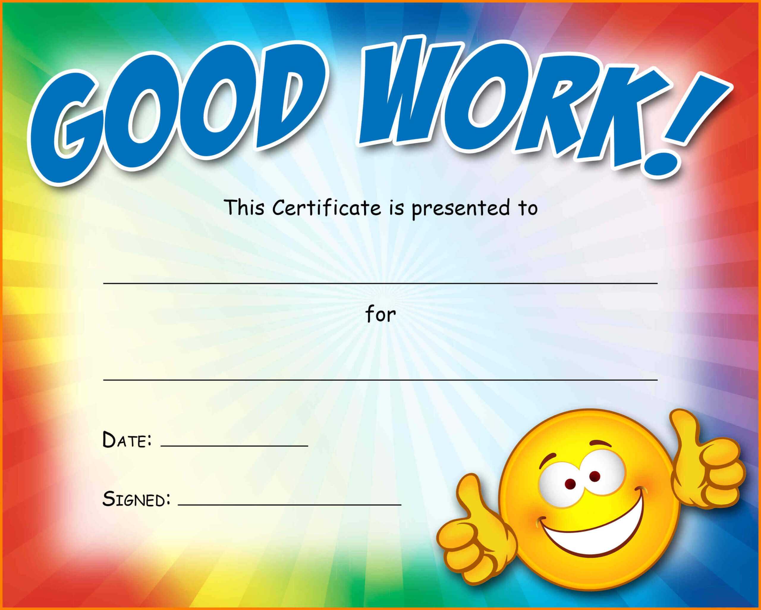 9+ Good Work Certificates | Trinity Training Regarding Good Job Certificate Template