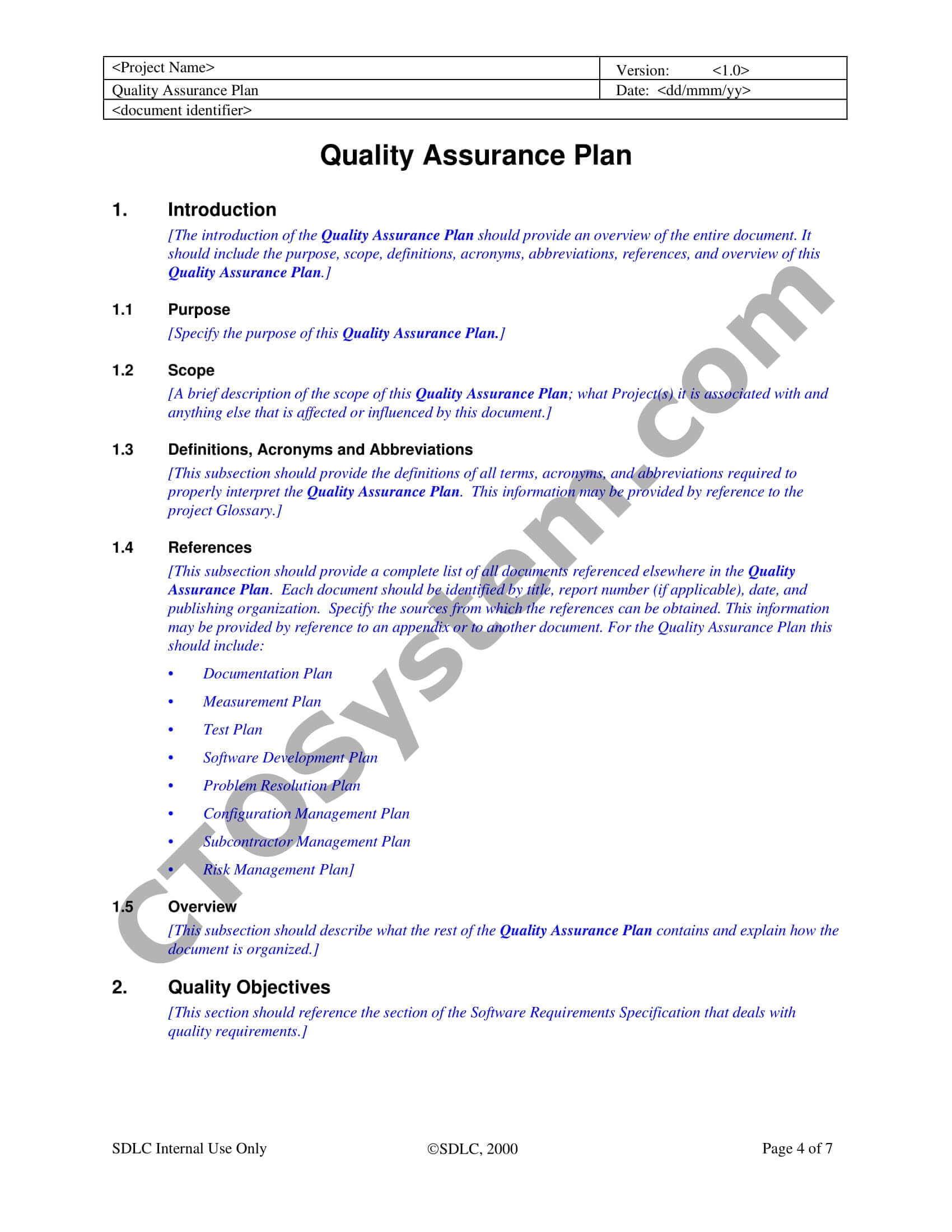 9+ Software Quality Assurance Plan Examples – Pdf | Examples In Software Quality Assurance Report Template