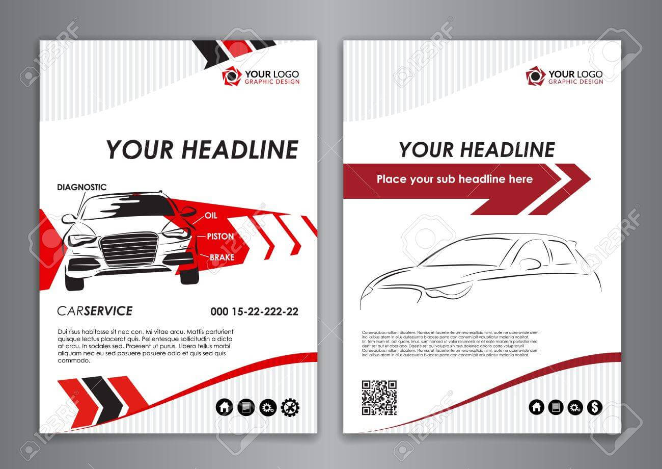 A5, A4 Set Service Car Business Card Templates. Car Repair Business.. With Regard To Automotive Business Card Templates