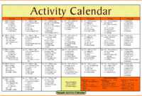 Activity Calendar Template – Printable Week Calendar in Blank Activity Calendar Template