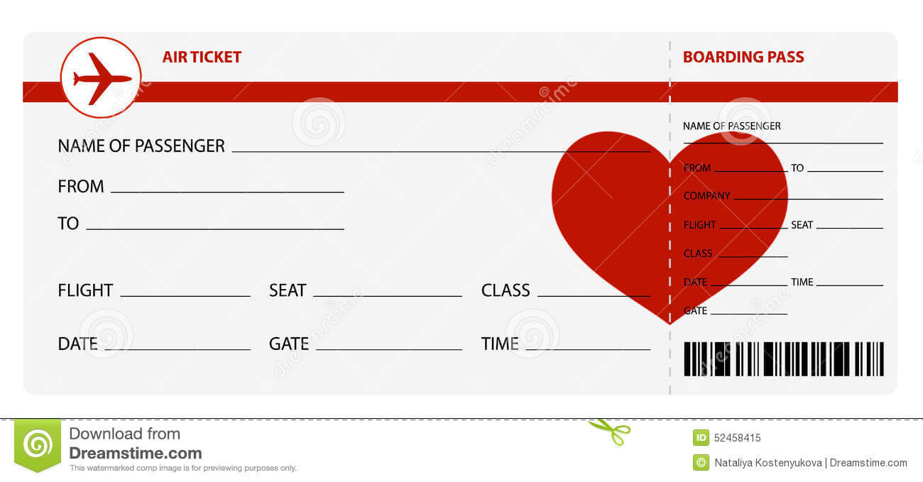 Air Ticket Stock Vector. Illustration Of Leaving, Flying Throughout Plane Ticket Template Word