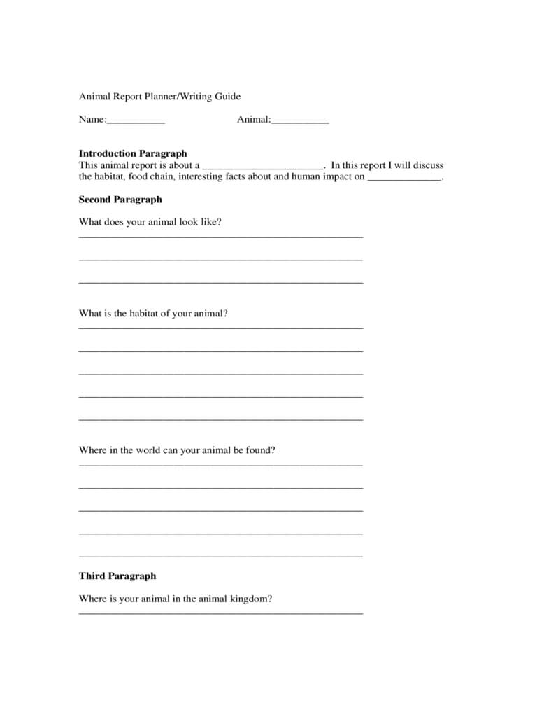 Animal Report Template – 5 Free Templates In Pdf, Word Regarding Animal Report Template
