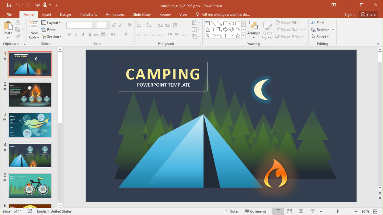 Animated Camping Powerpoint Template Within Powerpoint Templates Tourism