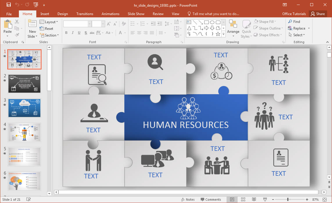 Animated Human Resources Powerpoint Template With Replace Powerpoint Template