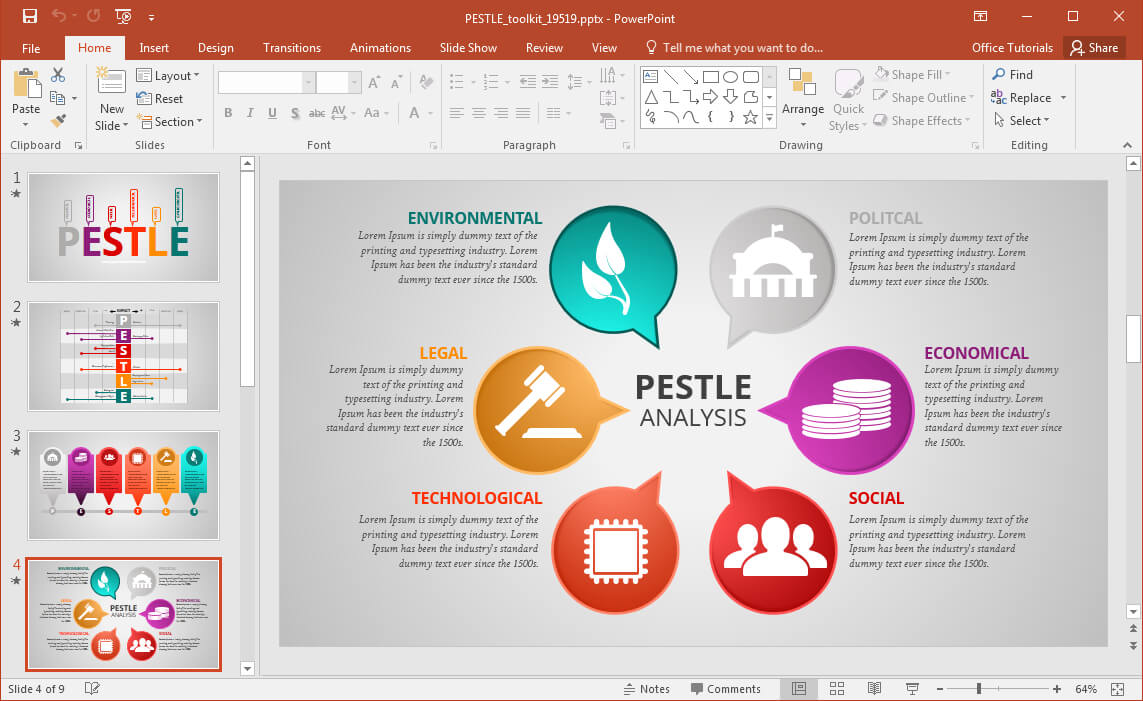 Animated Pestle Analysis Presentation Template For Powerpoint Throughout Pestel Analysis Template Word