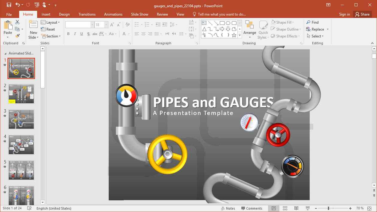 Animated Pipes Powerpoint Template Inside Multimedia Powerpoint Templates
