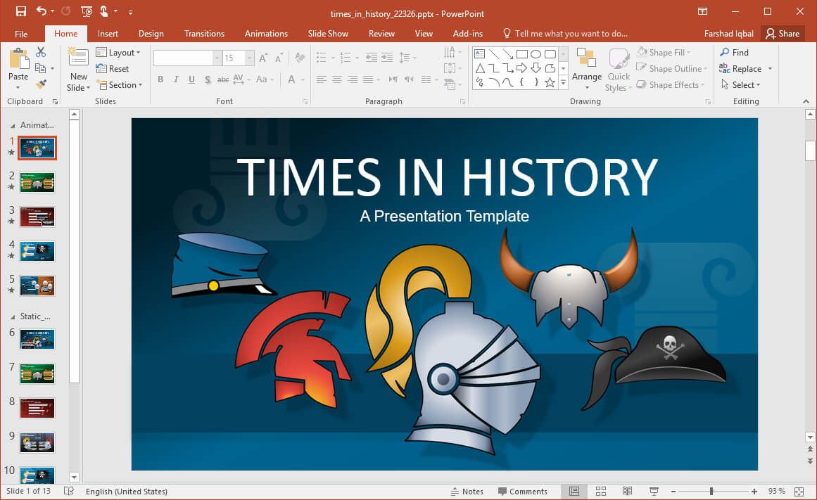 Animated Times In History Powerpoint Template With Microsoft Office Powerpoint Background Templates