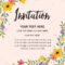 Anniversary Party Invitation Card Template. Colorful Floral With Regard To Template For Anniversary Card