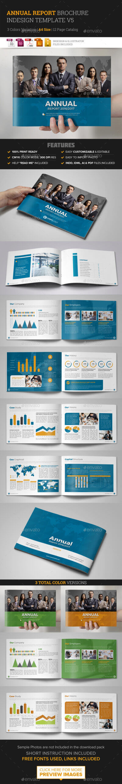 Annual Report Template Indesign Graphics, Designs & Templates Within Free Annual Report Template Indesign