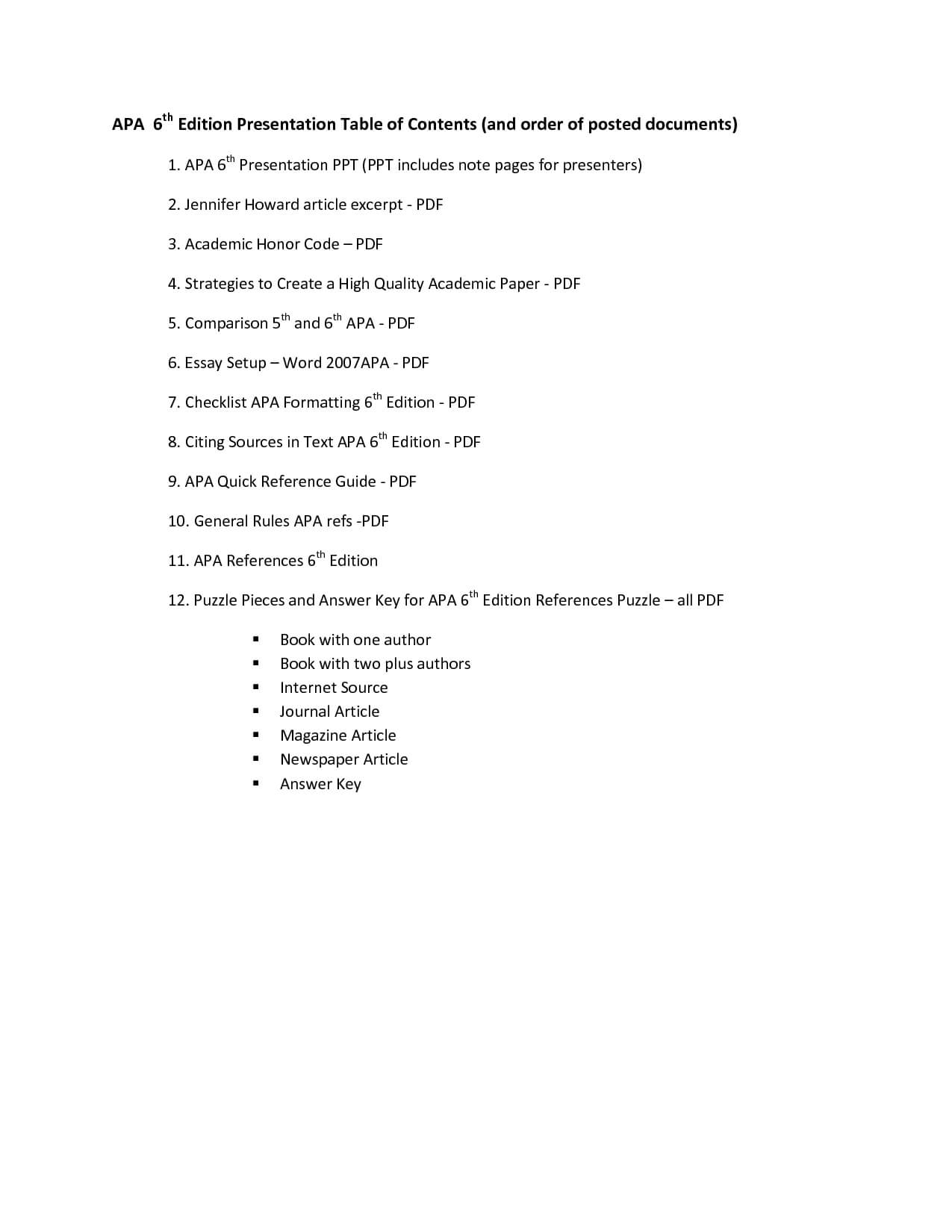 Apa 6Th Edition Table Of Contents Template – Zohre Inside Apa Table Template Word