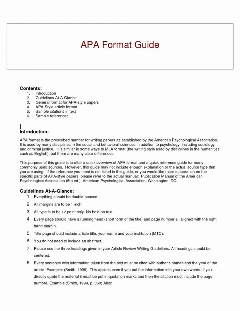 Apa Style Research Er Template Word Sample Outline 6Th With Regard To Apa Word Template 6Th Edition
