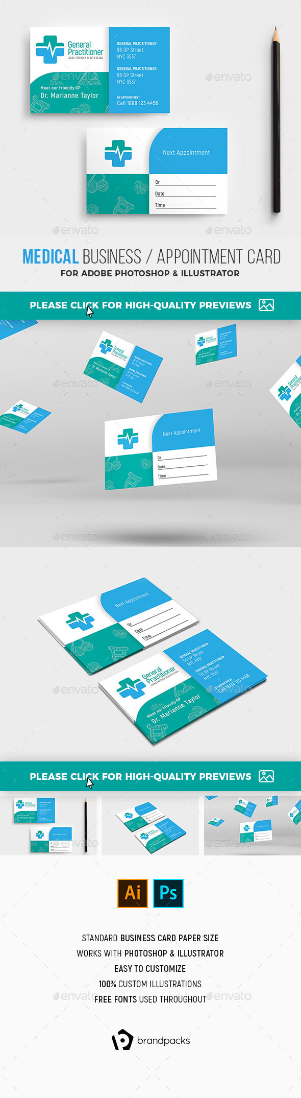Appointment Card Graphics, Designs & Templates From Graphicriver Throughout Dentist Appointment Card Template