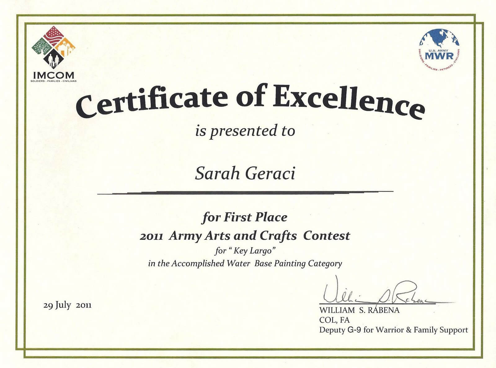 Art Award Certificate Templates For Art Certificate Template Free