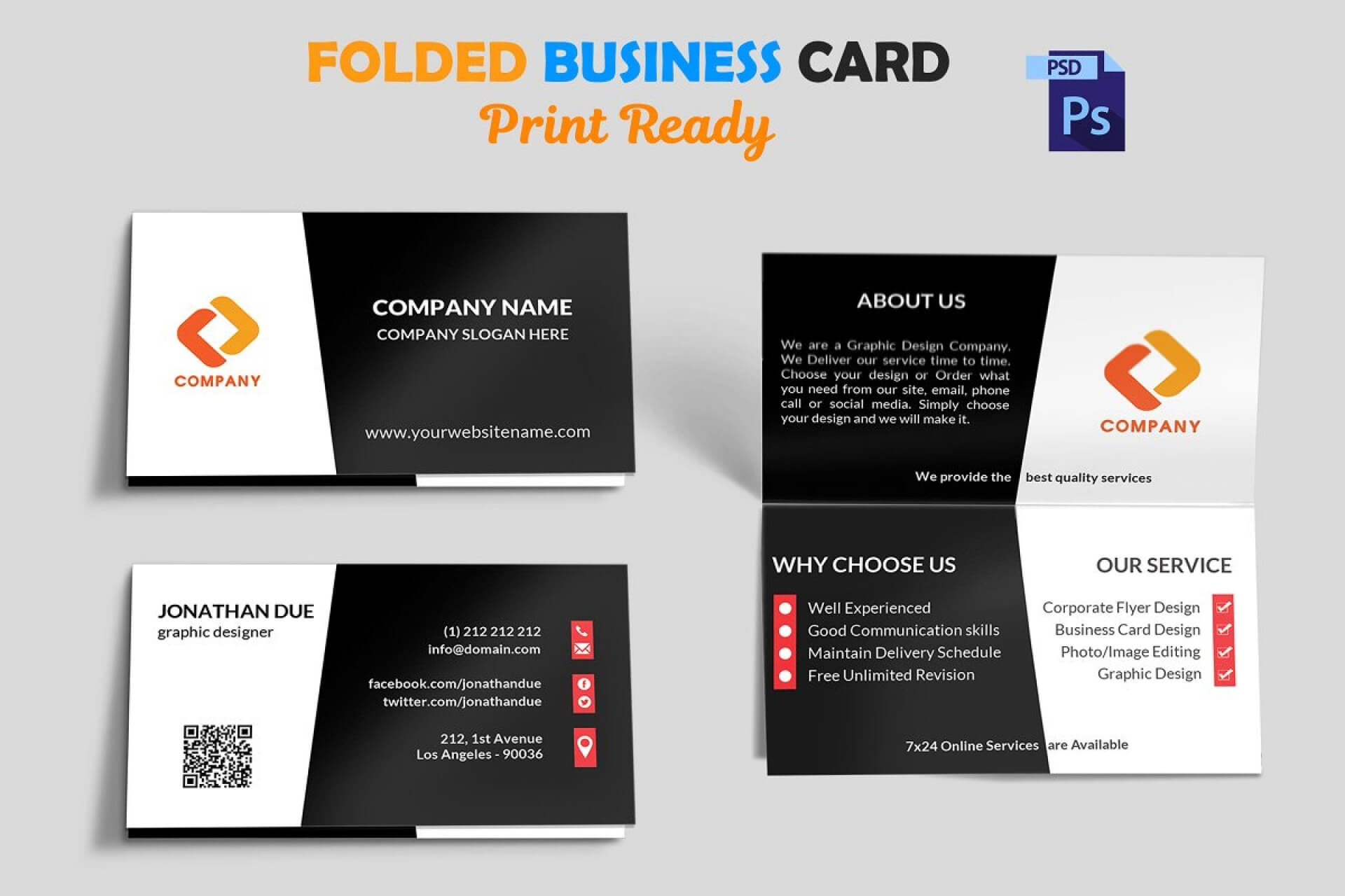 Astounding Folding Business Card Templates Template Ideas In Fold Over Business Card Template